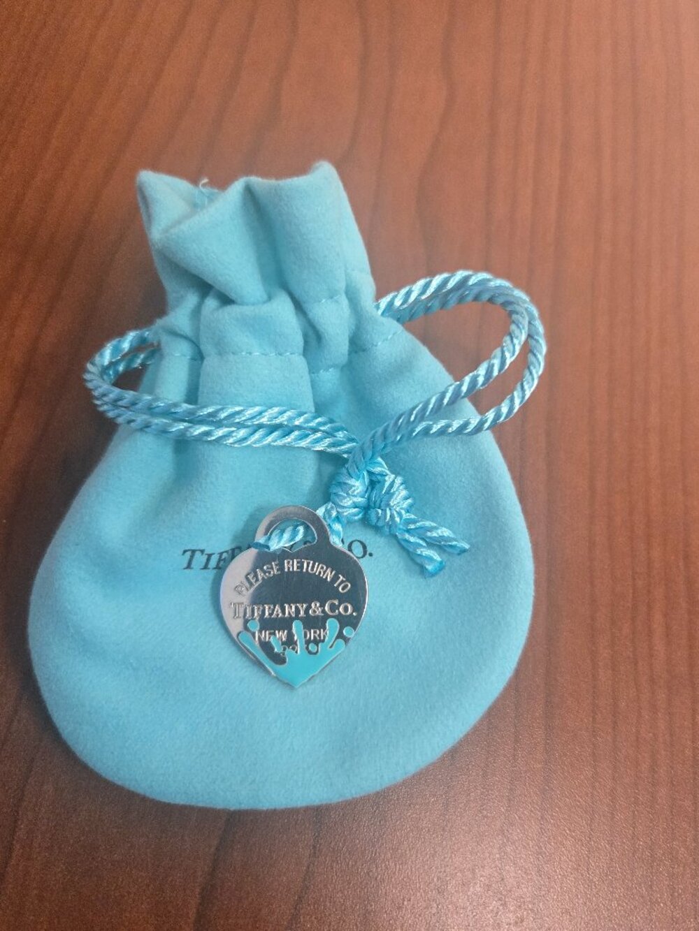 Tiffany & Co. Blue Splash Silver Heart Pendant